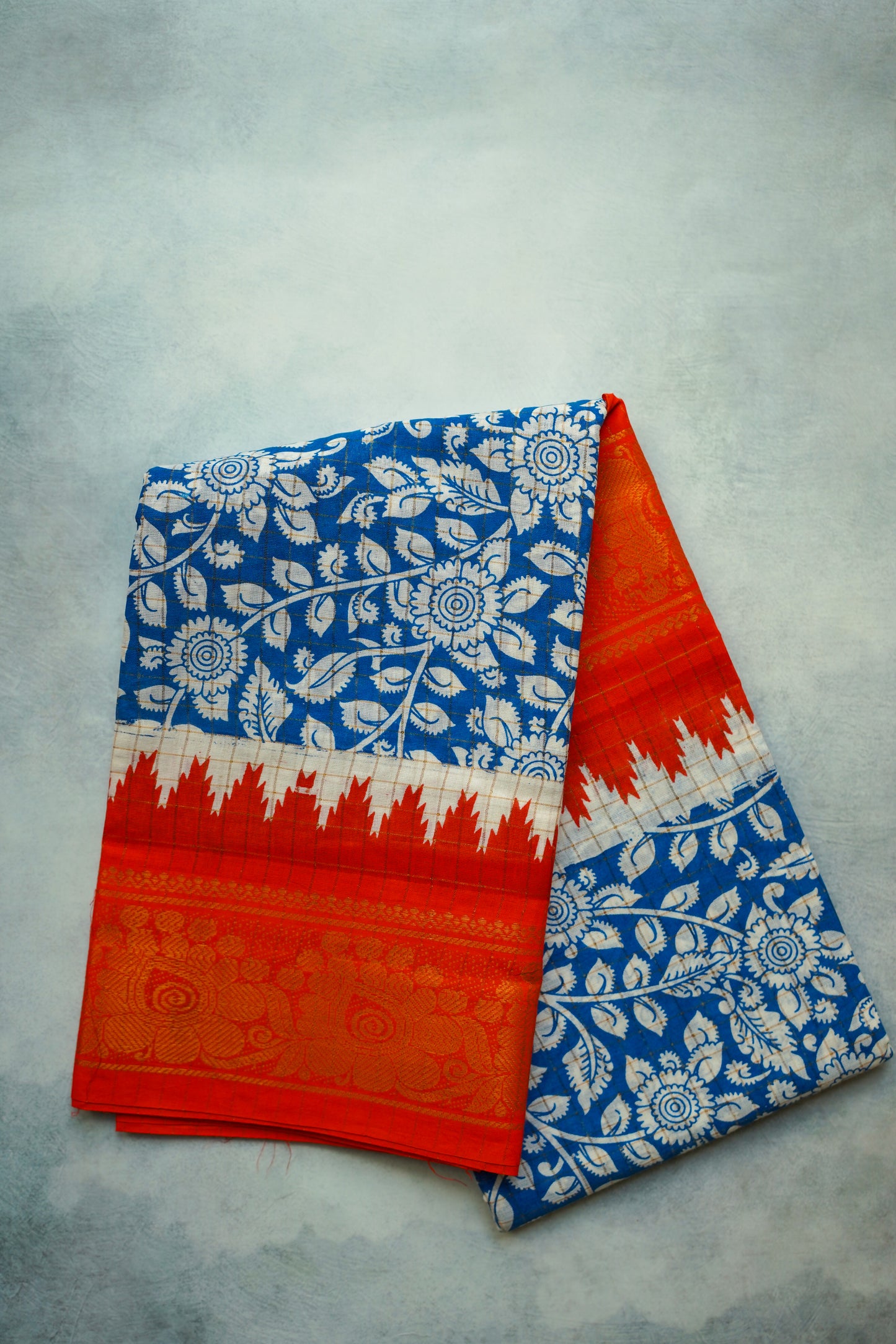 kalamkari  printed sugudi saree with blouse