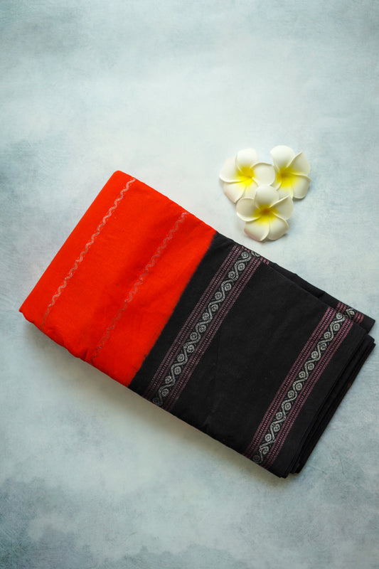 velthari saree dark orange