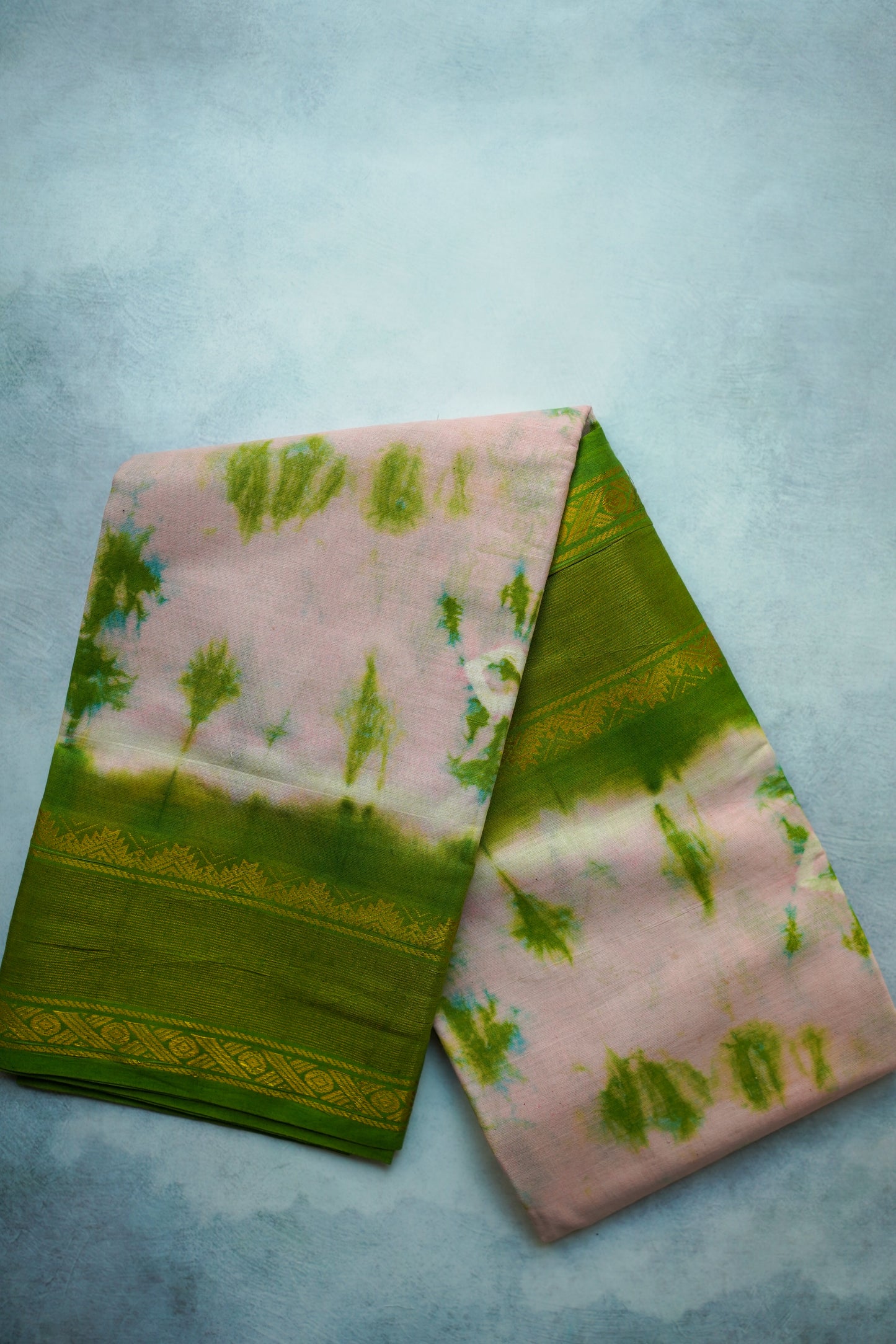 Sibori print sungudi saree with blouse